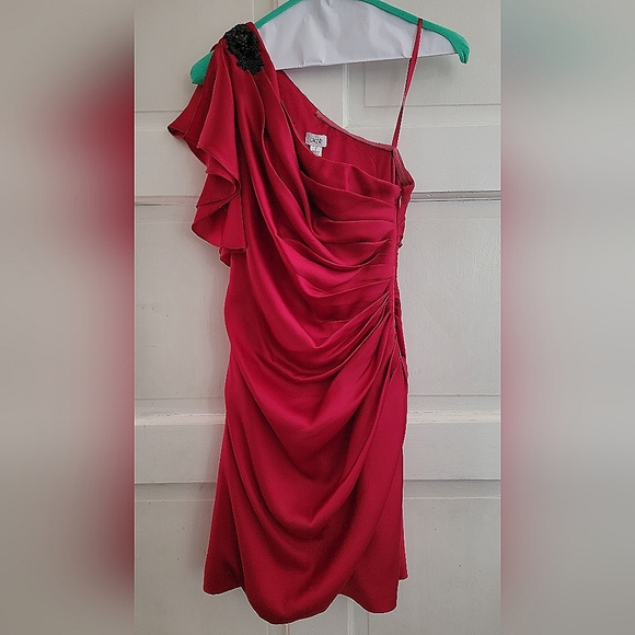 Cache One Shoulder Red Dress Sz 2 - Picture 1 of 7